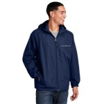 Sport-Tek® Hooded Raglan Jacket<br><BR>XX-LARGE<BR>Navy • White imprint Copy